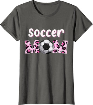 Soccer Mom Mama Soccer Lover Pink Leopard Cheetah Print Cute