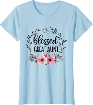Blessed Great Aunt Shirt Floral Decor Mothers Day
