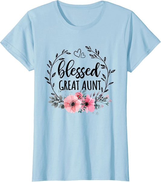 Blessed Great Aunt Shirt Floral Decor Mothers Day
