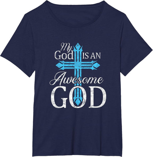 My God is an Awesome God Christian Cross Religious