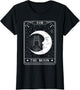 The Moon Tarot Card Crescent Moon and Cat Graphic