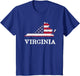 Virginia Map State American Flag 4th of July Pride