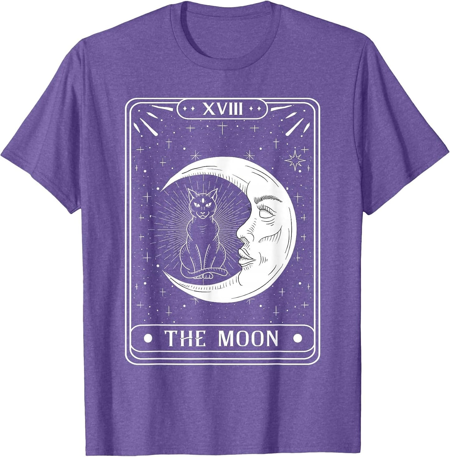 The Moon Tarot Card Crescent Moon and Cat Graphic