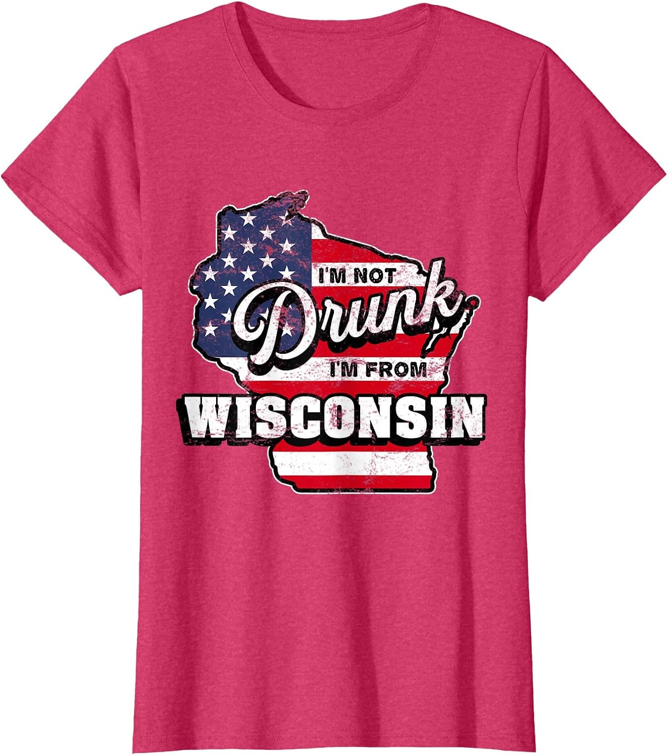 Im Not Drunk Im from Wisconsin American Flag Beer Drinking
