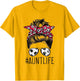 Aunt Life Soccer Auntie Mothers Day Messy Bun Women Funny