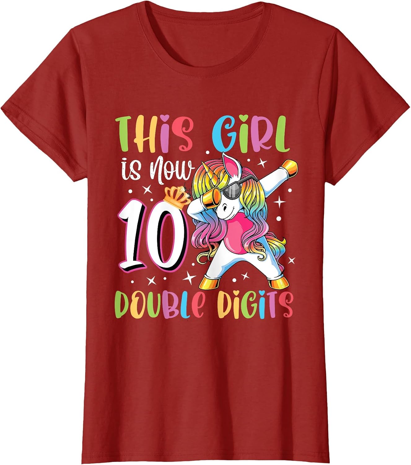 This Girl is Now 10 Double Digits 10th Birthday Unicorn Dab