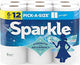 Sparkle Pick-A-Size Paper Towels, 6 Double Rolls (660 Sheets Total) - Strong 2-Ply Towels for Kitchen Cleanup and Everyday Messes