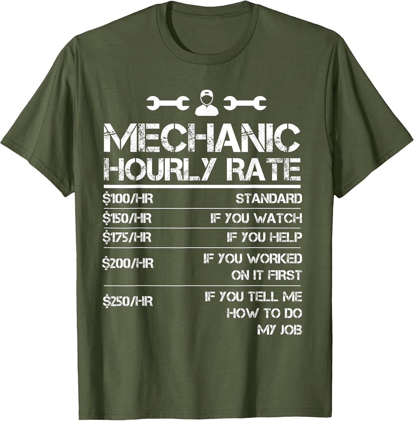Mechanic Gifts Hourly Rate Funny Gift Labor Rates
