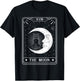 The Moon Tarot Card Crescent Moon and Cat Graphic