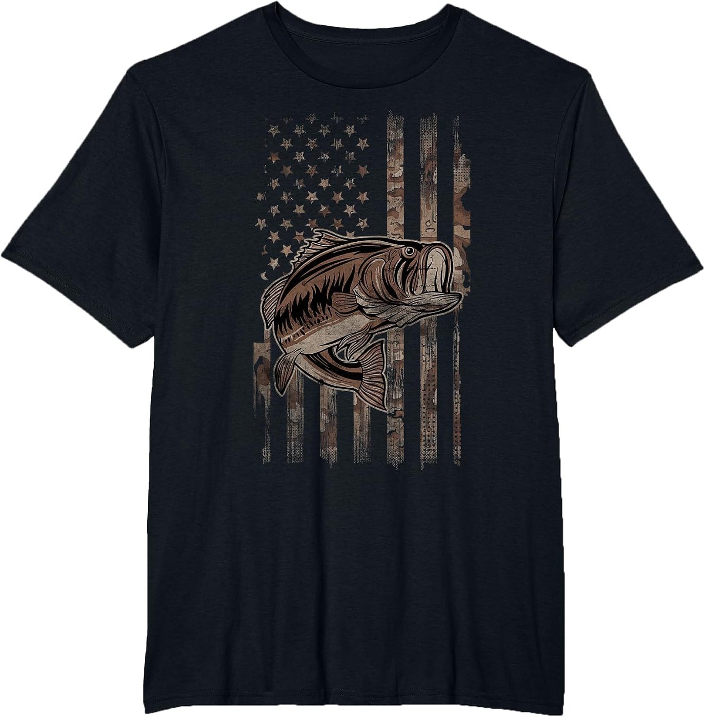 Camo American Flag Fishing - for Largemouth Bass Fisher