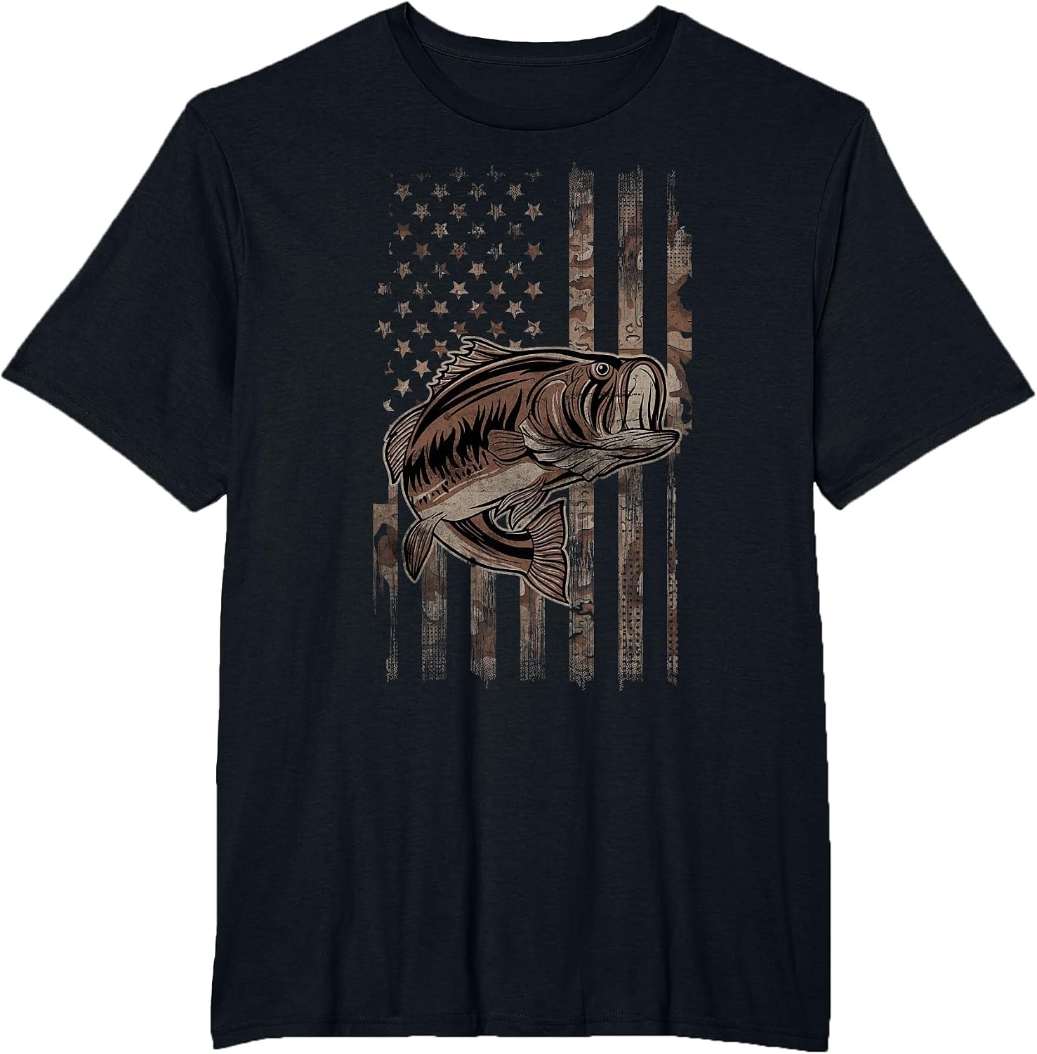 Camo American Flag Fishing - for Largemouth Bass Fisher