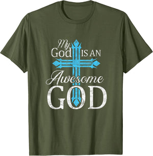 My God is an Awesome God Christian Cross Religious
