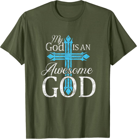 My God is an Awesome God Christian Cross Religious