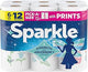 Sparkle Pick-A-Size Paper Towels, Spirited Print Design, 6 Double Rolls (660 Sheets Total) - Strong 2-Ply Towels for Kitchen Cleanup and Everyday Messes
