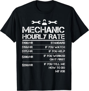 Mechanic Gifts Hourly Rate Funny Gift Labor Rates