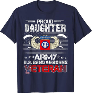 Proud Daughter Army US 82nd Airborne Veteran Flag Patriotic