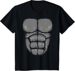 Gorilla Chest Abs Muscles 6 Pack Jungle Monkey Retro