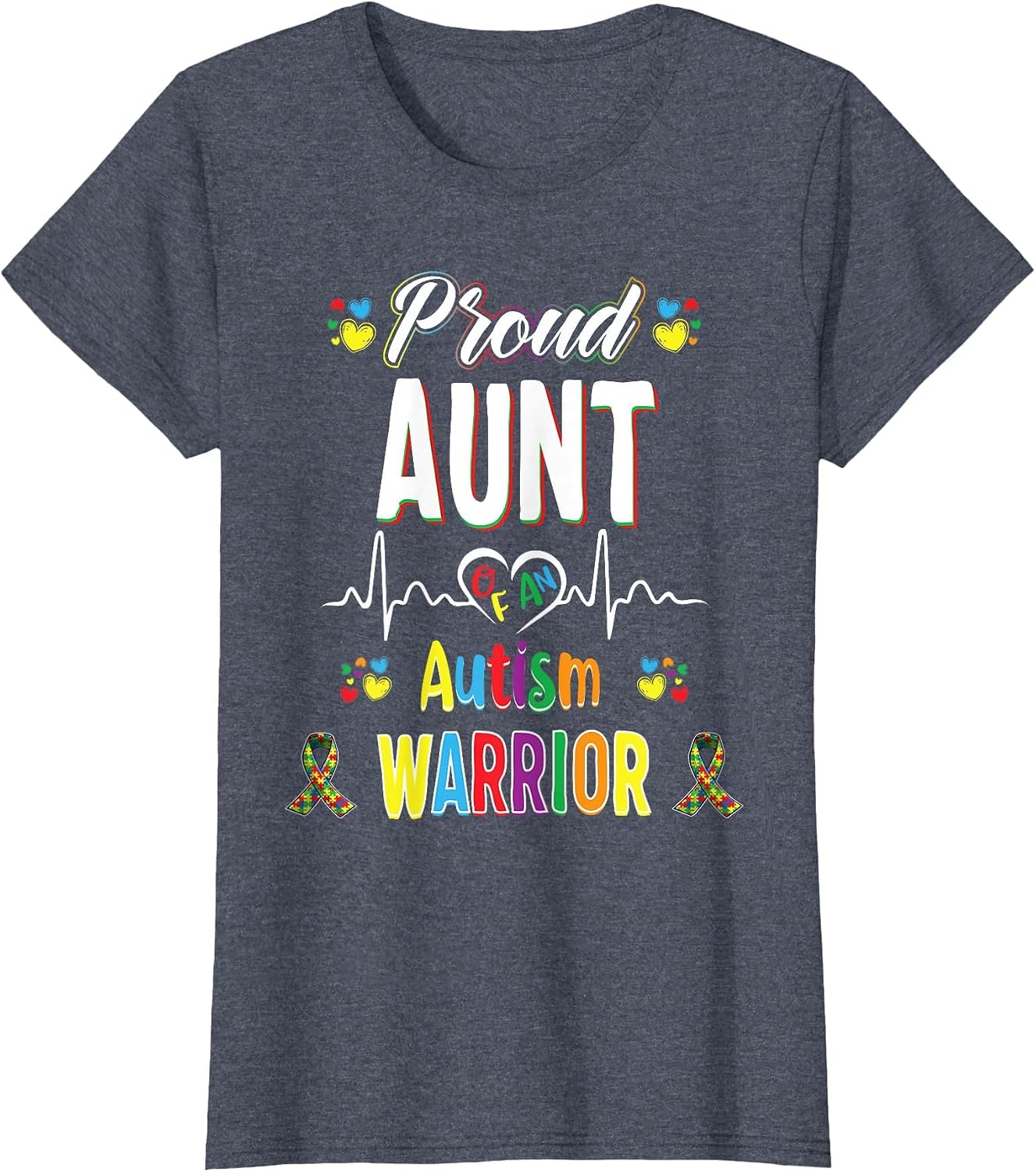 Proud Aunt Autism Warrior Awareness Ribbon Autistic