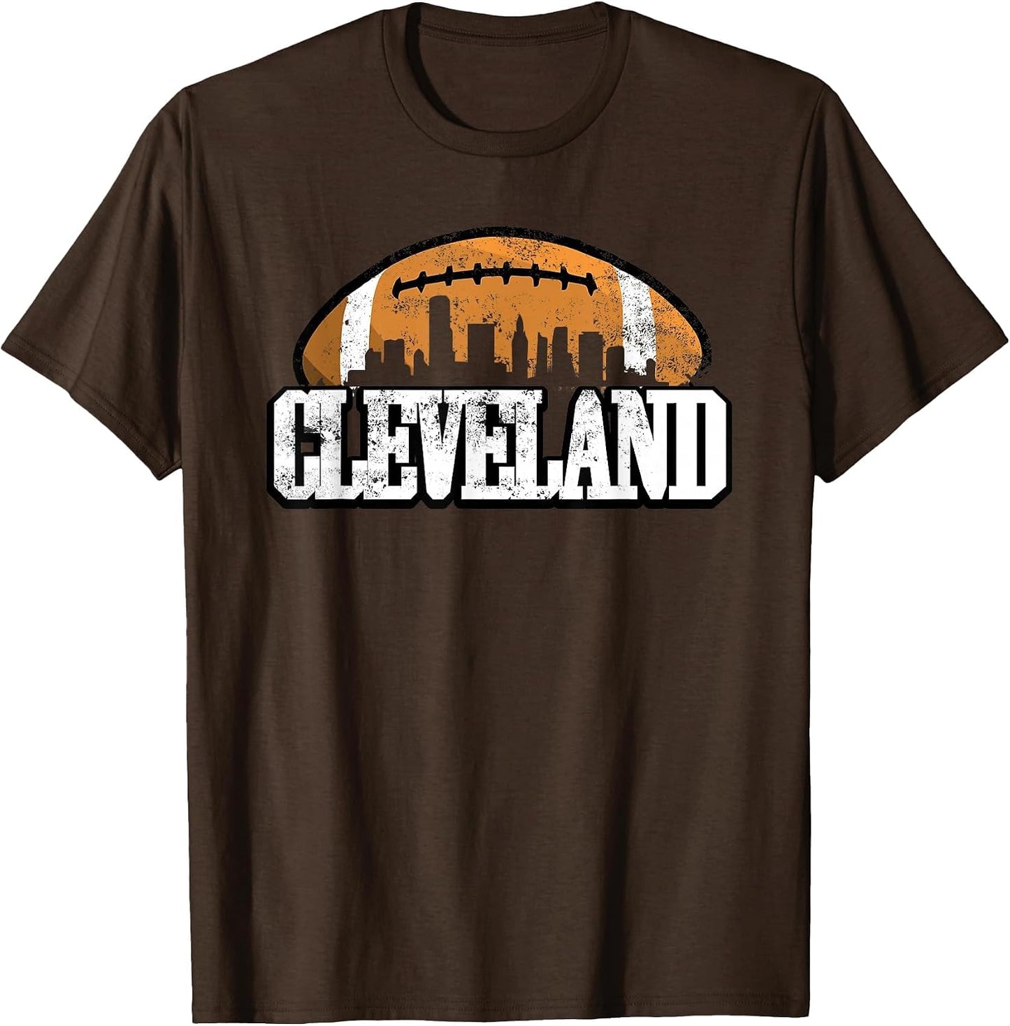 Vintage Retro Cleveland-Football Skyline CLE Downtown Ohio