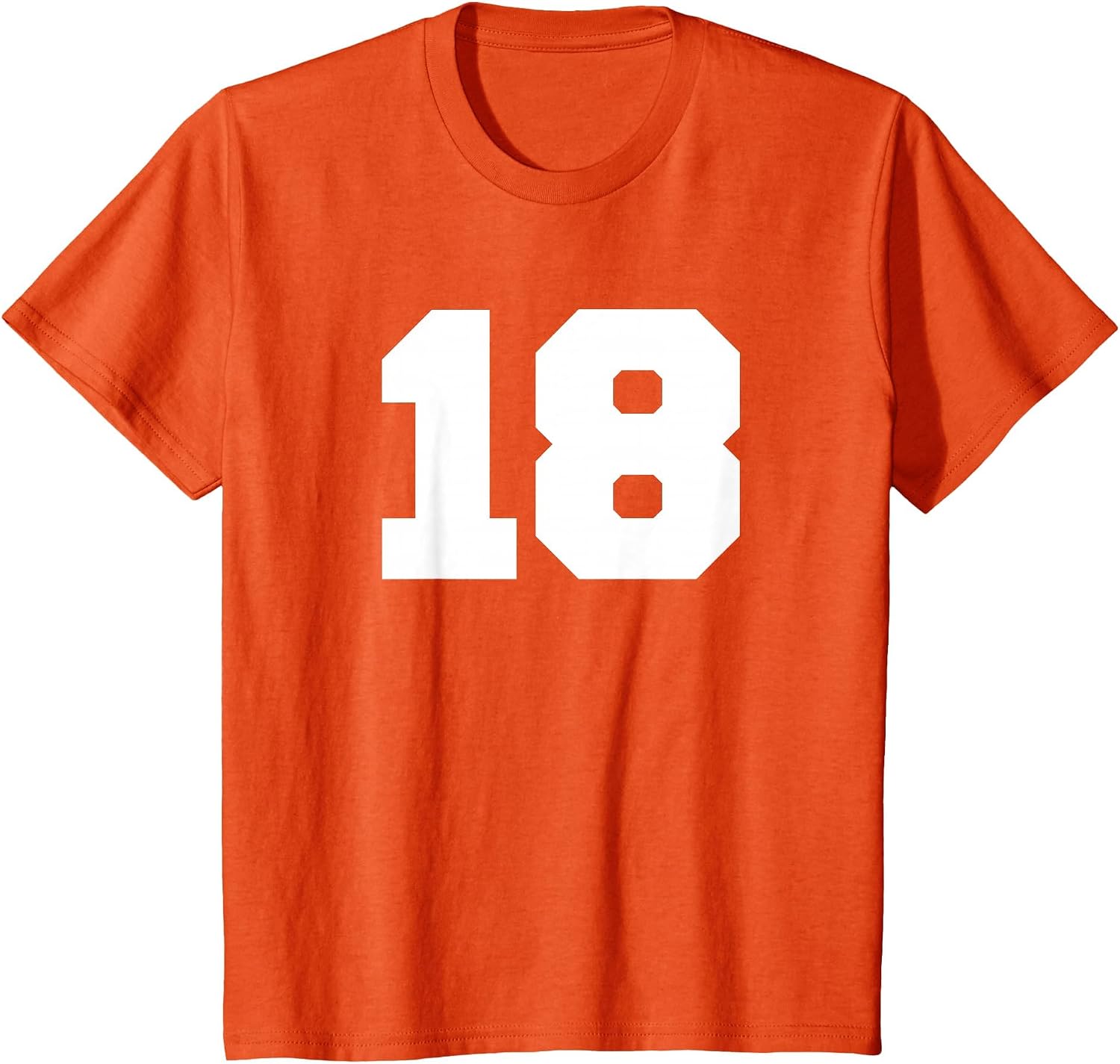 Number 18 Sports Jersey Player #18 Fan Front Print Varsity