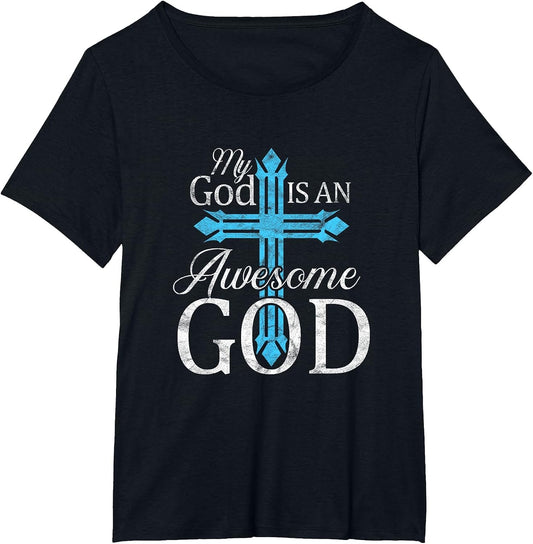 My God is an Awesome God Christian Cross Religious