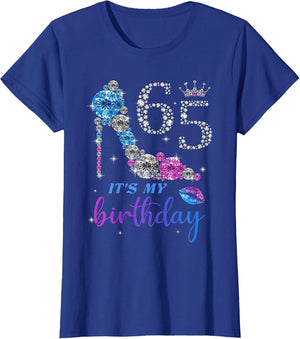 Women It's My 65th Purple Shoe Crown Happy 65th Birthday