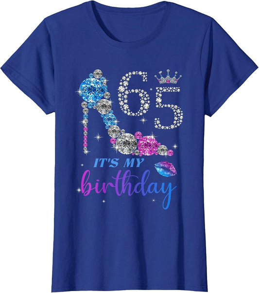 Women It's My 65th Purple Shoe Crown Happy 65th Birthday