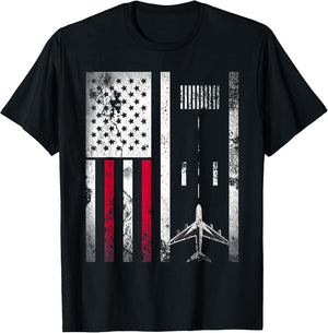 Vintage Airplane USA Flag Aviation Gift Pilot Veteran