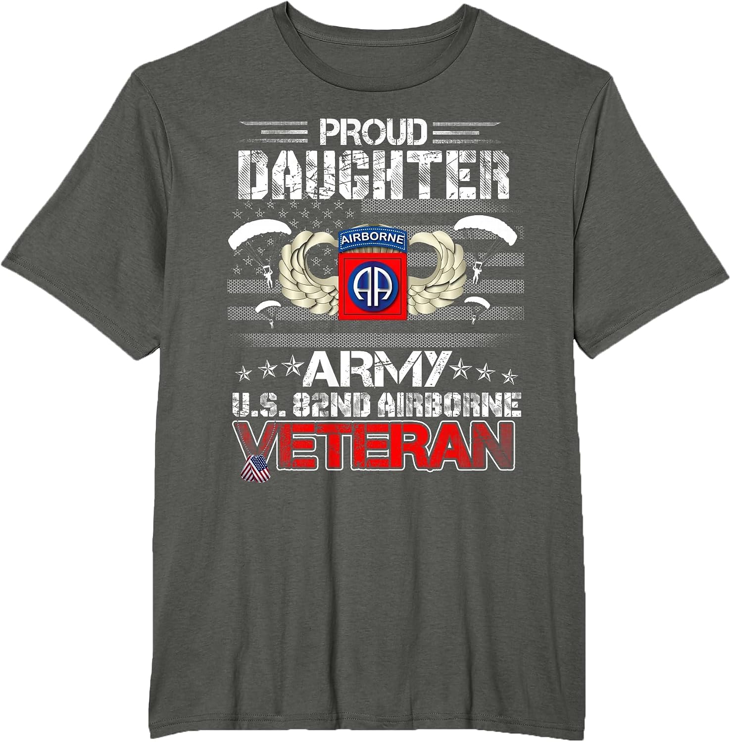 Proud Daughter Army US 82nd Airborne Veteran Flag Patriotic