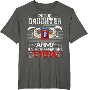 Proud Daughter Army US 82nd Airborne Veteran Flag Patriotic