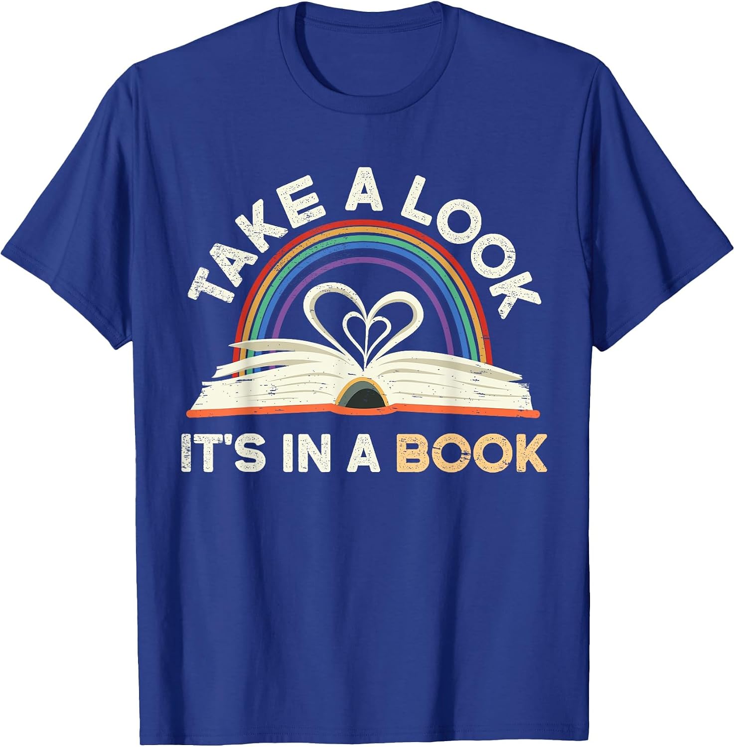 Take A Look It's in A Book Reading Vintage Retro Rainbow