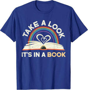 Take A Look It's in A Book Reading Vintage Retro Rainbow