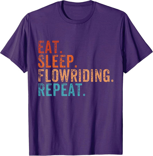 Eat Sleep Flowriding Repeat Action Sport Funny Vintage