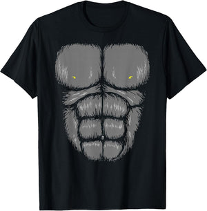 Gorilla Chest Abs Muscles 6 Pack Jungle Monkey Retro