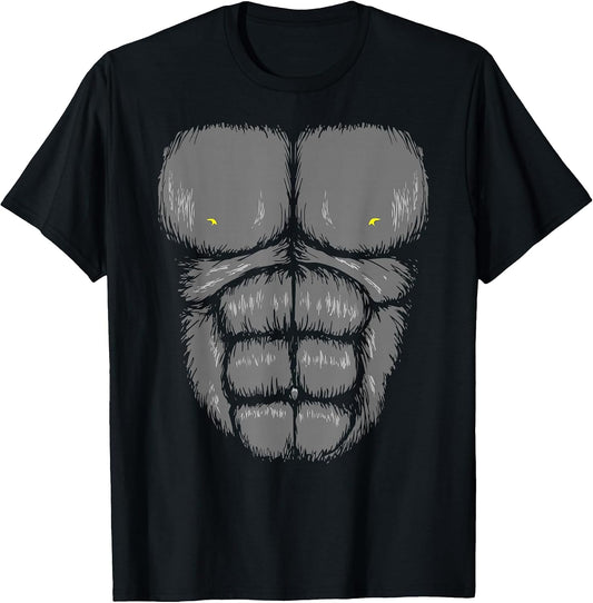 Gorilla Chest Abs Muscles 6 Pack Jungle Monkey Retro