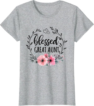 Blessed Great Aunt Shirt Floral Decor Mothers Day