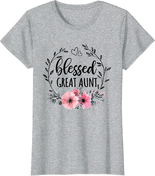 Blessed Great Aunt Shirt Floral Decor Mothers Day