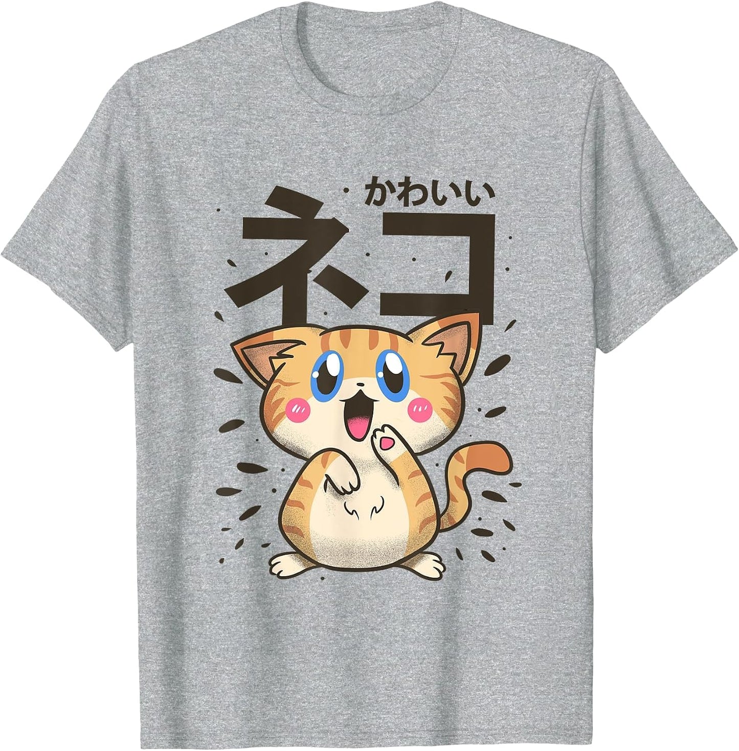 Kawaii Anime Cute Orange Japanese Cat Shirts