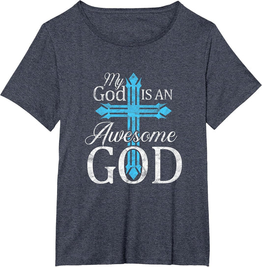 My God is an Awesome God Christian Cross Religious