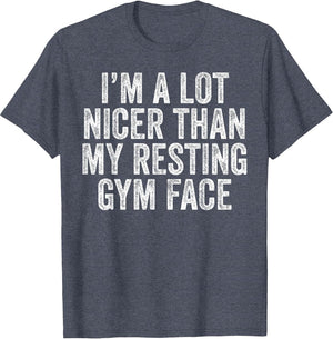 Nicer Than My Resting Gym Face Funny Workout Sarcastic