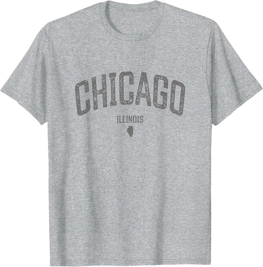 Chicago Illinois Vintage Distressed Illinois Chicago