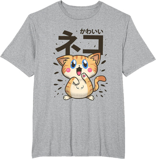 Kawaii Anime Cute Orange Japanese Cat Shirts
