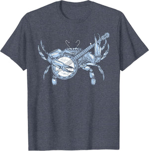 Bluegrass Blue Crab Funny Cute Banjo Chesapeake Bay Vintage