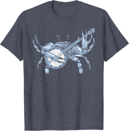 Bluegrass Blue Crab Funny Cute Banjo Chesapeake Bay Vintage