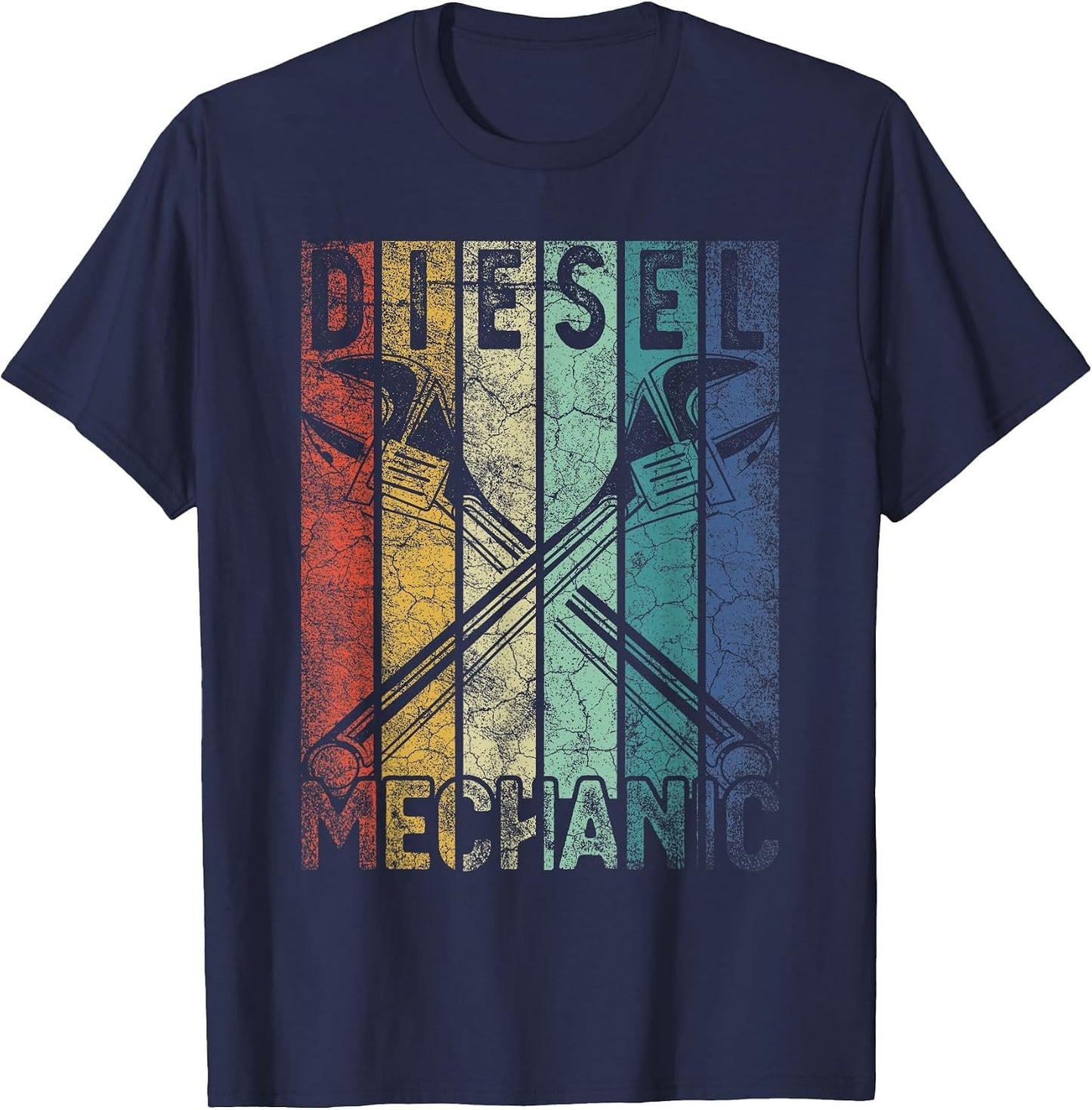 Vintage Diesel Mechanic Funny Car Garage Men's Distressed