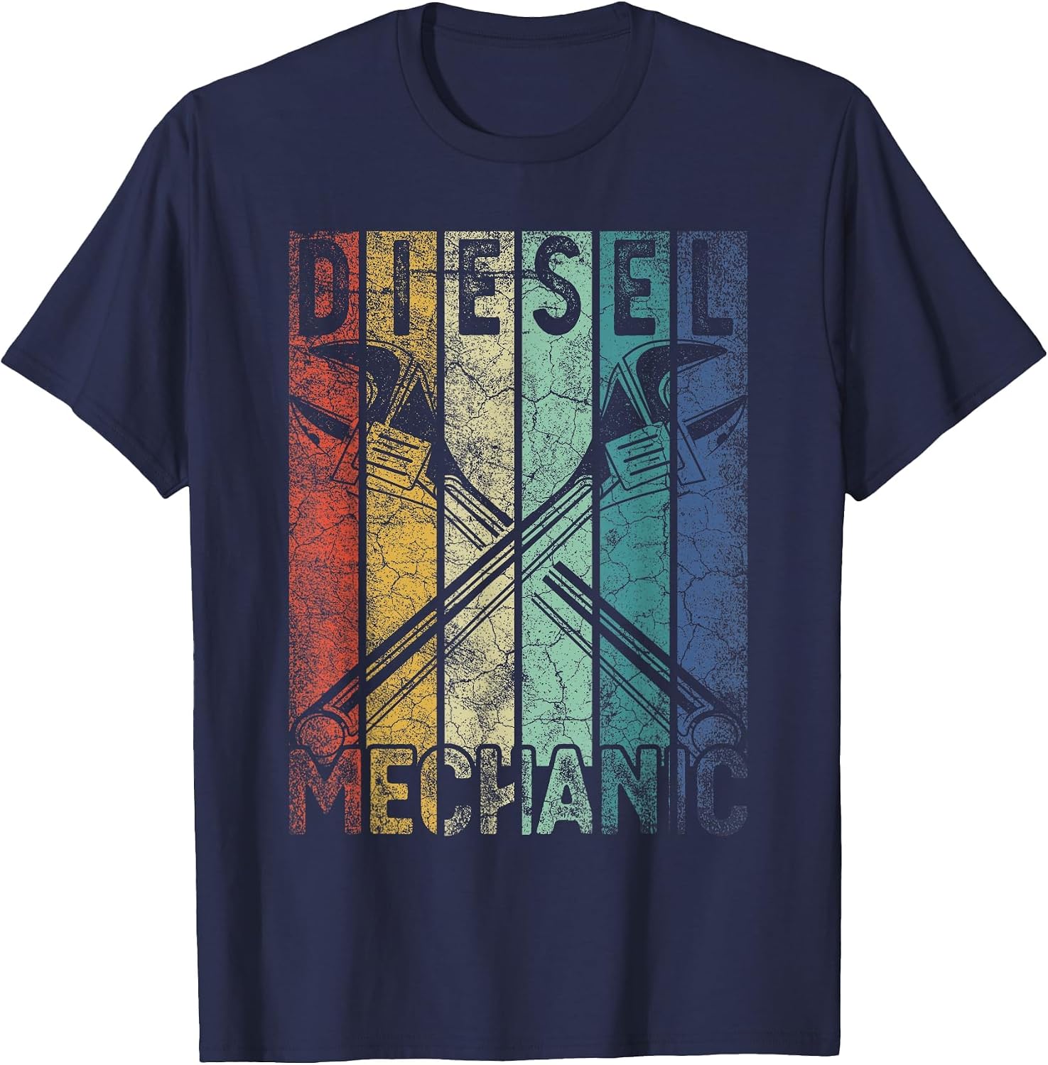 Vintage Diesel Mechanic Funny Car Garage Men's Distressed