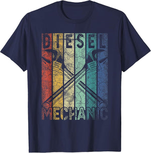 Vintage Diesel Mechanic Funny Car Garage Men's Distressed