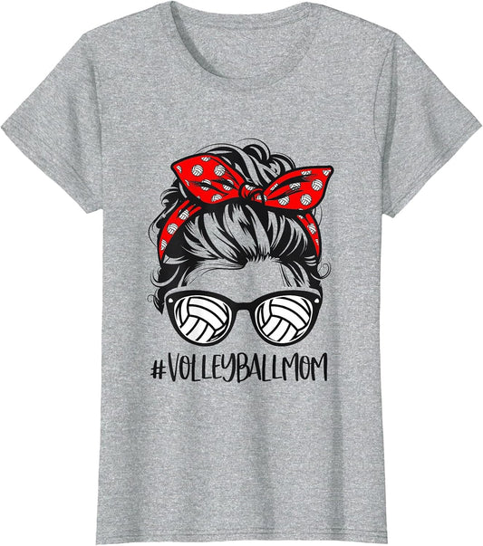 Volleyball Mom Volleyball Lover Mothers Day Messy Bun