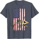 Fish USA Flag Shirts Skeleton Fish Bone Sharp Teeth
