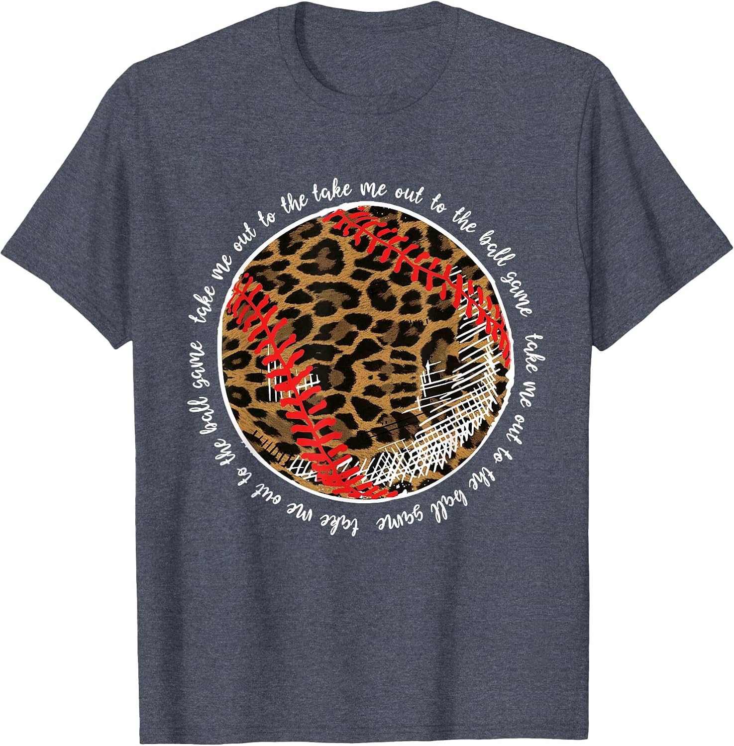 Take Me Out to The Ball Game Baseball Leopard Team Player